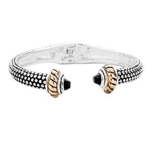 Tigerstars Classic Silver Black ‘Dot’ Cuff Bracelet